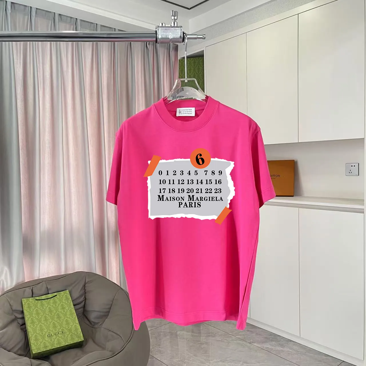 MM 6 2025 New Arrival logo 300g t Same Style Size：S M L XL XXL ：Black White Pink Red